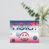 Spaans-Amerikaanse Gifts Hallo/Hola Face Briefkaart (Staand voorkant)