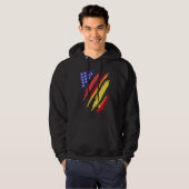 Spaans-Amerikaanse patriot gegroeide hart vlag str Hoodie (Voorkant volledig)