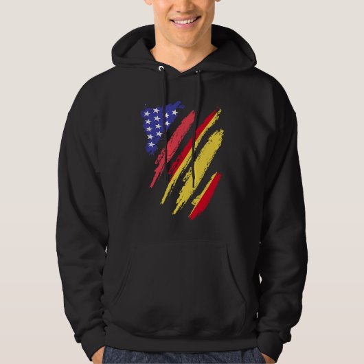 Spaans-Amerikaanse patriot gegroeide hart vlag str Hoodie (Voorkant)