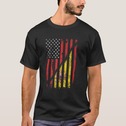Spaans-Amerikaanse vlag - Retro Style VS Spanje vl T-shirt (Voorkant)
