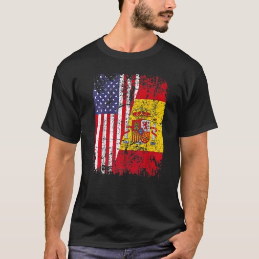 Spaans-Amerikaanse vlag Spanje Usa Bandera Espana T-shirt (Voorkant)