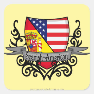 Spaans-Amerikaanse vlag Vierkante Sticker