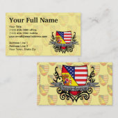 Spaans-Amerikaanse vlag Visitekaartje (Voorkant / Achterkant)