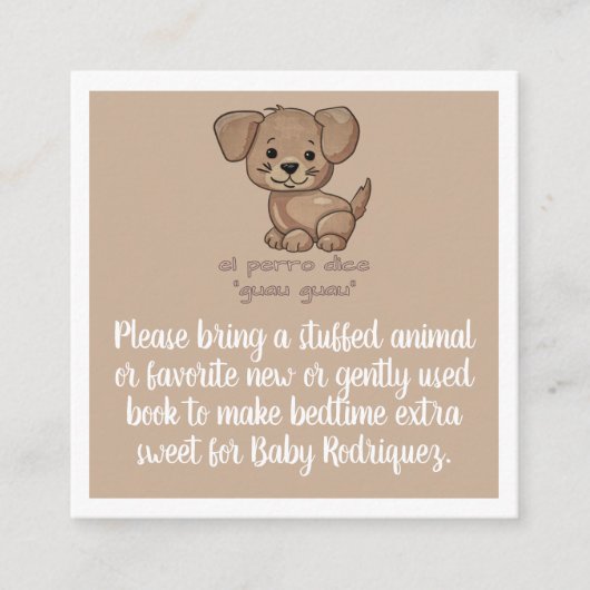 Spaans Animal Sounds Baby shower Behuizing Kaart (Voorkant)