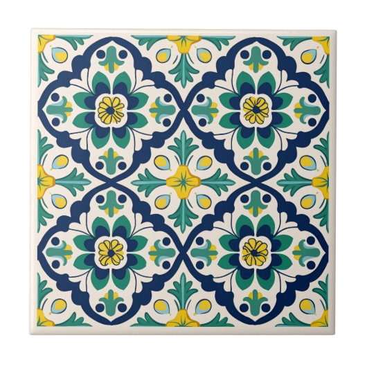 Spaans Azulejos stijl keramische tegels Tegeltje (Voorkant)