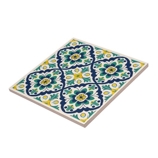 Spaans Azulejos stijl keramische tegels Tegeltje (Zijkant)