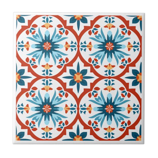 Spaans Azulejos stijl keramische tegels Tegeltje (Voorkant)