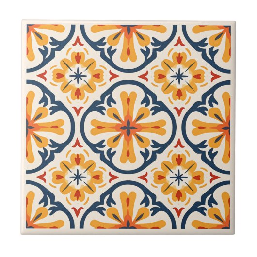 Spaans Azulejos stijl keramische tegels Tegeltje (Voorkant)