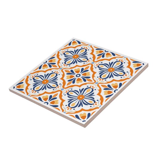 Spaans Azulejos stijl keramische tegels Tegeltje (Zijkant)