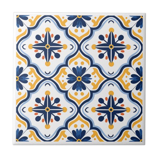 Spaans Azulejos stijl keramische tegels Tegeltje (Voorkant)