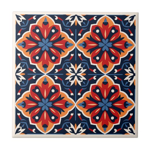 Spaans Azulejos stijl keramische tegels Tegeltje (Voorkant)
