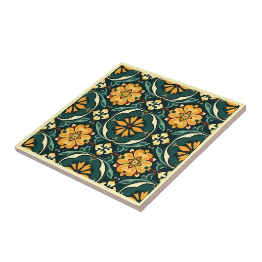 Spaans Azulejos stijl keramische tegels Tegeltje (Zijkant)