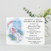 Spaans  Baby Katholieke Bloemen Schrift Kaart (Staand voorkant)