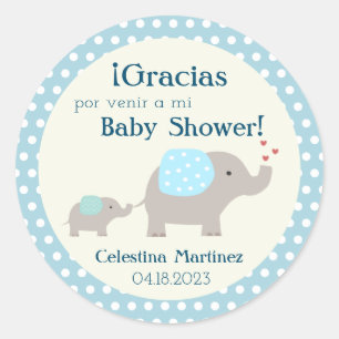 Spaans Baby shower/Baby shower Pegatina Elephants Ronde Sticker