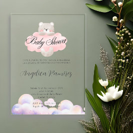 Spaans Baby shower Beer Thema Cloud Gift Registry Acryl Uitnodigingen