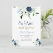 Spaans Baby shower Boy Kaart (Staand voorkant)