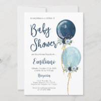 Spaans Baby shower jongen navy blauwe ballonnen