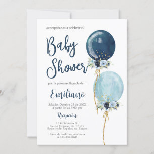 Spaans Baby shower jongen navy blauwe ballonnen Kaart