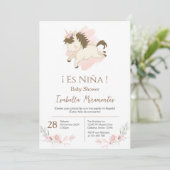 Spaans Baby shower Meisje uitnodiging (Staand voorkant)