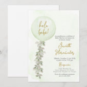 Spaans Baby shower salie groene ballonnen Kaart (Voorkant / Achterkant)