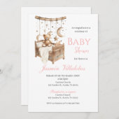 Spaans Baby shower Uitnodiging Beer Girl (Voorkant / Achterkant)