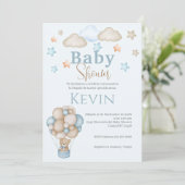 Spaans Baby shower Uitnodiging Blue Beer Boy (Staand voorkant)