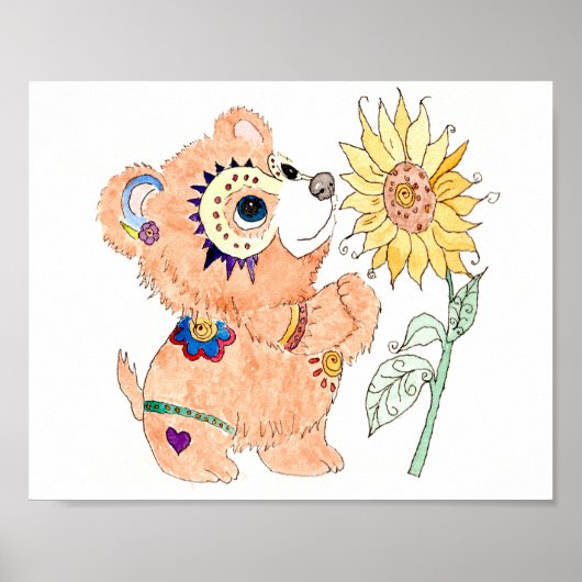 Spaans baby voor volkskunst beer poster (Voorkant)