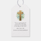 Spaans, Baptism Elegant Gold Cross met Griekenland Cadeaulabel (Achterkant)