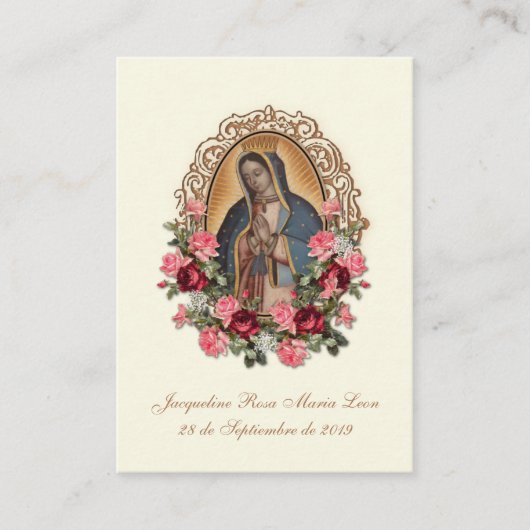 SPAANS BAPTISM RECUERDO BAUTIZO RELIGIOE PRAYER VISITEKAARTJE (Voorkant)