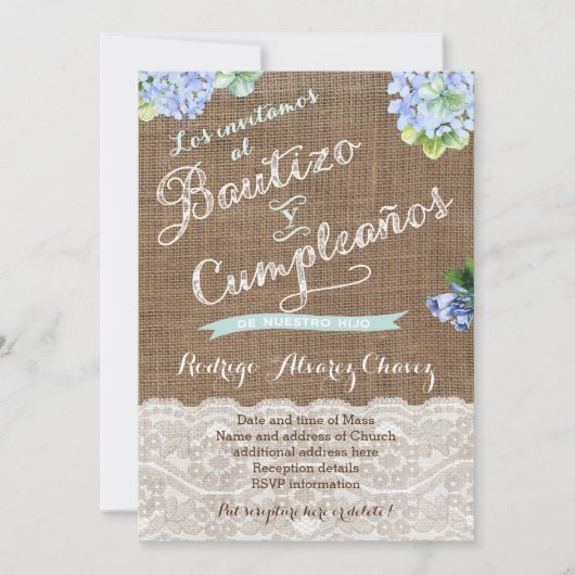 Spaans Baptisme en Birthday | Cumple y Bautizo Kaart (Voorkant)