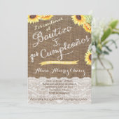 Spaans baptisme en eerste verjaardag van latina ni kaart (Staand voorkant)