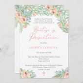 Spaans baptisme en presentatie voor meisje kaart (Voorkant / Achterkant)