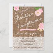 Spaans baptisme en verjaardagsuitnodiging voor mei kaart (Voorkant)