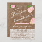 Spaans baptisme en verjaardagsuitnodiging voor mei kaart (Voorkant / Achterkant)