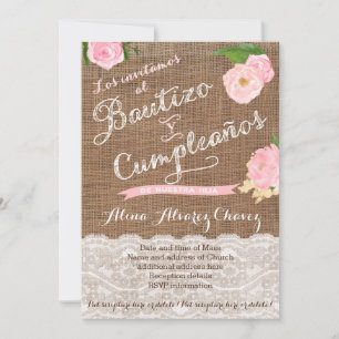 Spaans baptisme en verjaardagsuitnodiging voor mei kaart