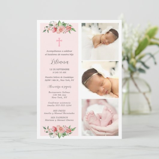 Spaans Baptisme voor Girl Bautizo para Ñina Kaart (Staand voorkant)