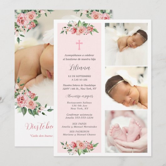 Spaans Baptisme voor Girl Bautizo para Ñina Kaart (Voorkant / Achterkant)