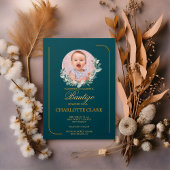 Spaans Bautizo Foto Groen Elegant Goud Kaart