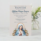 Spaans Bautizo Virgen de Guadalupe Doop Kaart (Staand voorkant)
