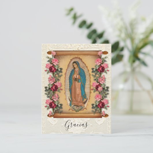 Spaans Begrafenis Sympathie Heilige Kaart Dank u (Staand voorkant)