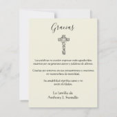 Spaans Begrafenis Sympathie Heilige Kaart Dank u (Achterkant)