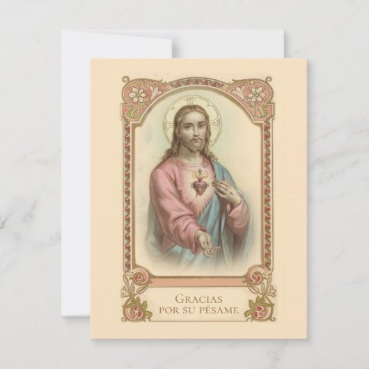 Spaans Begrafenis Sympathie Heilige Kaart Dank u (Voorkant)