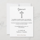 Spaans Begrafenis Sympathie Heilige Kaart Dank u (Achterkant)