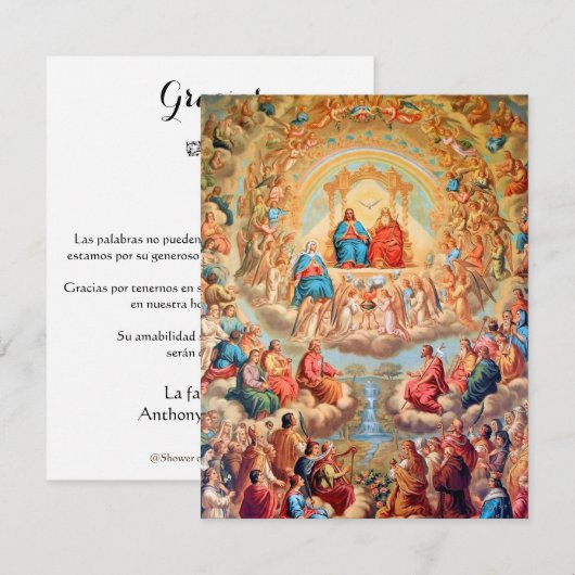 Spaans Begrafenis Sympathie Heilige Kaart Dank u (Voorkant / Achterkant)