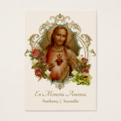 Spaans begrafeniskatholiek Jezus Memorial Prayer Visitekaartje (Voorkant)