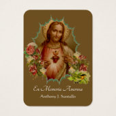 Spaans begrafeniskatholiek Jezus Memorial Prayer Visitekaartje (Voorkant)