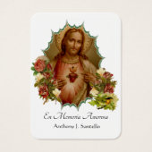 Spaans begrafeniskatholiek Jezus Memorial Prayer Visitekaartje (Voorkant)