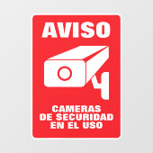 Spaans beveiligingscamera kennisgeving waarschuwin raamsticker (Vel)