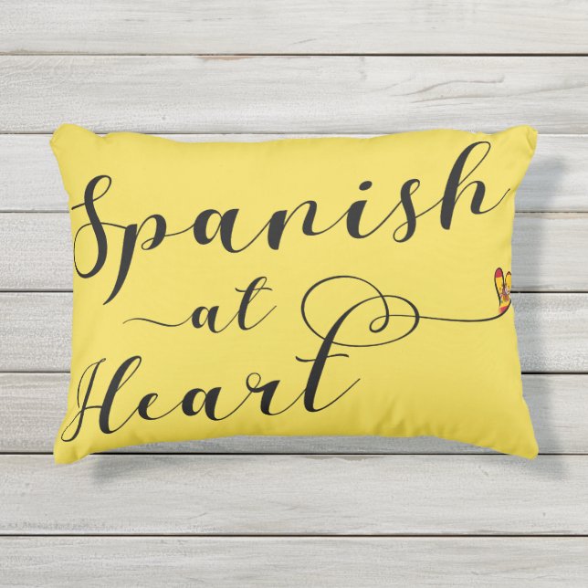 Spaans bij Heart Accent Pillow, Spanje Buitenkussen (Voorkant)