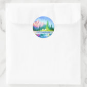 Spaans Birthday Pink Mountain Round Sticker (Tas)